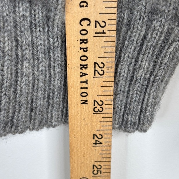 VTG Norwegian Wool Turtleneck Sweater S Nordic Fair Isle Grey Ski Retro Grandpa - Picture 6 of 9